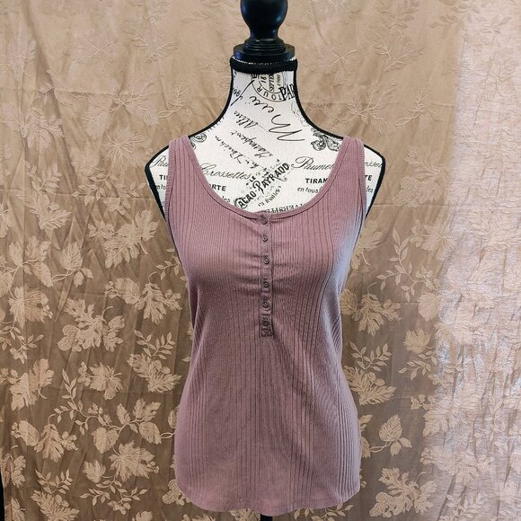a new day Tops - A New Day Rose Pink Ribbed Tank Top, Size Large, Gently Used